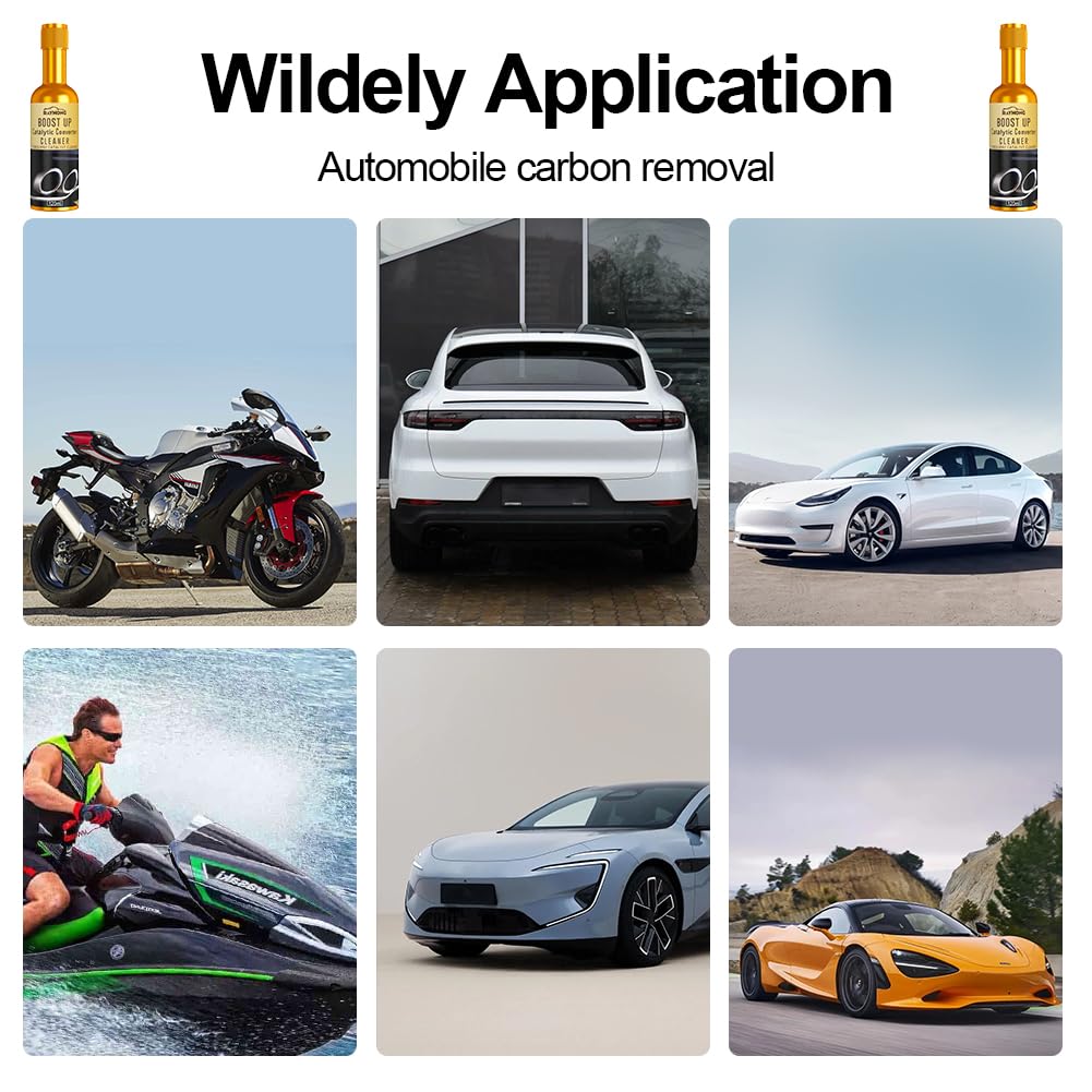 2PCS Catalytic Converter Cleaner Auto Parts Engine,  Exhaust System Pipe Carbon Removal Cleaner Treatment Additive Oil, Fuel System Treatment Oil Additive for Gas and Diesel Car