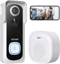 Doorbell Camera Wireless No Subscription - Wireless Video Doorbell with Chime, Doorbell with Camera 1080P, Voice Changer, 2-Way Audio, PIR Motion Detection, Only 2.4Ghz Wifi, Works with Alexa