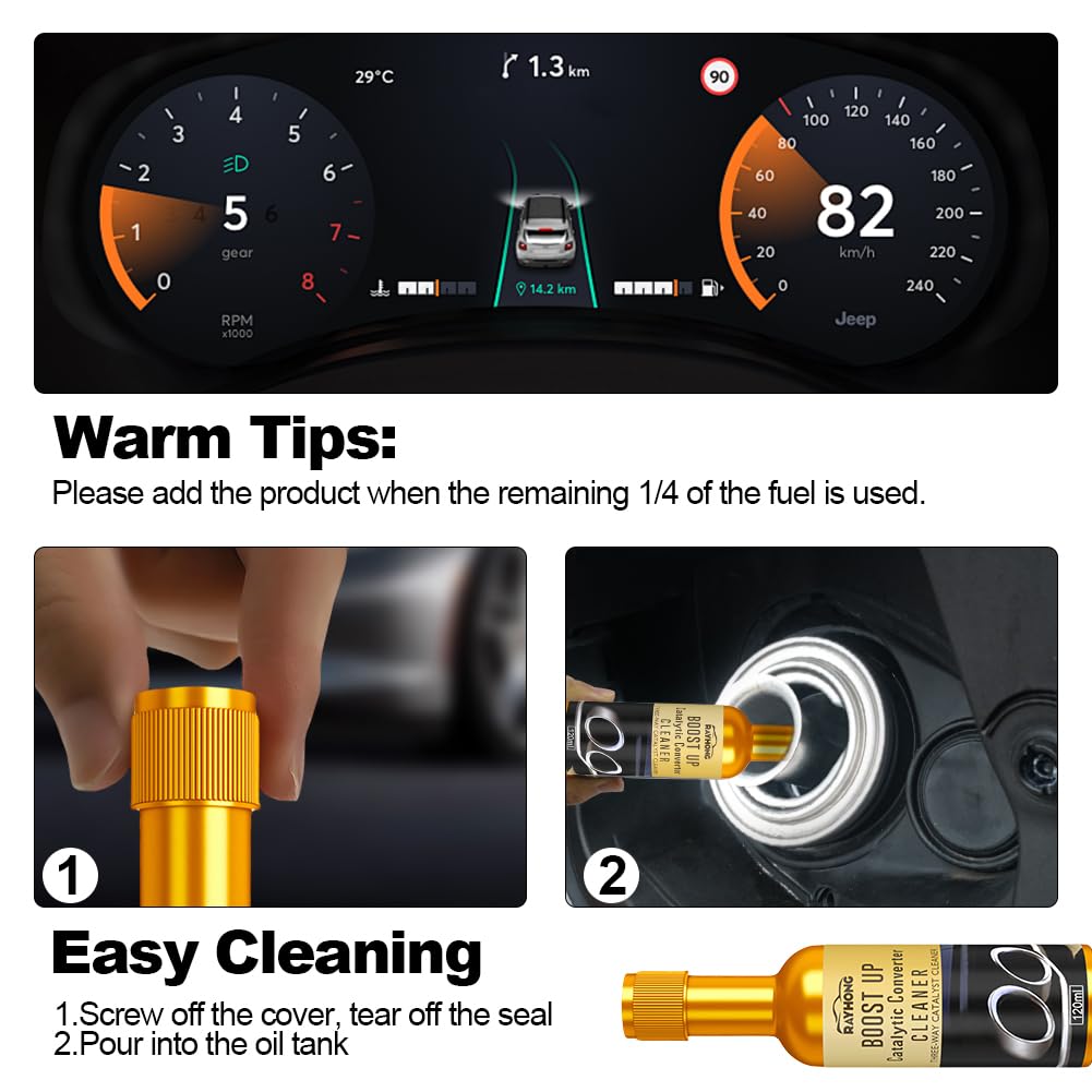 2PCS Catalytic Converter Cleaner Auto Parts Engine,  Exhaust System Pipe Carbon Removal Cleaner Treatment Additive Oil, Fuel System Treatment Oil Additive for Gas and Diesel Car