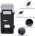 Mini USB Refrigerator Cooler Beverage Drink Cans Refrigerator and Heater for Office Desktop Hotel Home Car (Black)