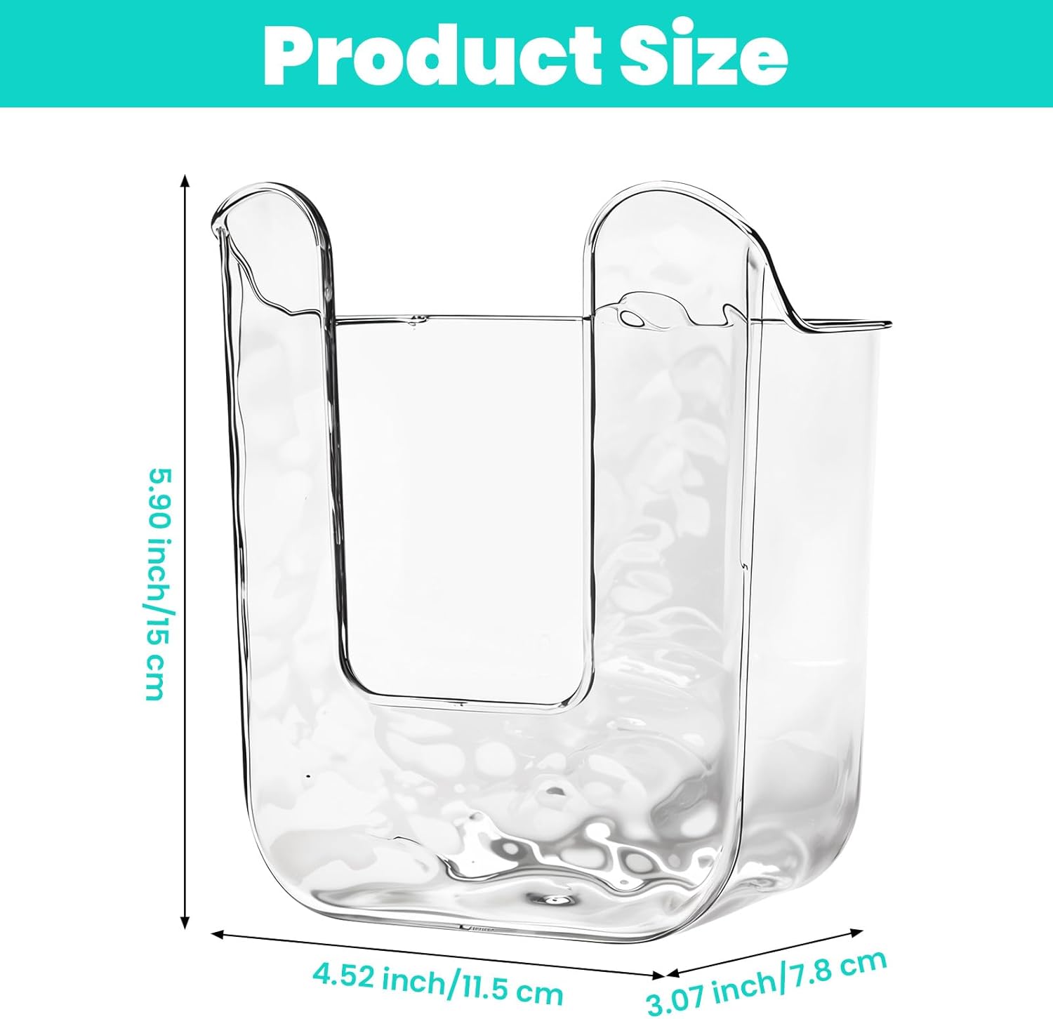 Kitchen Wipes Storage Box, Acrylic Wall Mounted Wipe Dispenser Container, Clear Self-Adhesive Wet Tissue Box Holder for Bathroom, Kitchen, Toilet, Home