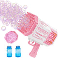 Bubble Machine Gun, 69 Holes Bubbles Gun Kids Toys for Boys Girls Age 5 6 7 8 9 10 11 12 Year Old, Summer Outdoor Toy Birthday Wedding Party Favors Gifts (Pink)