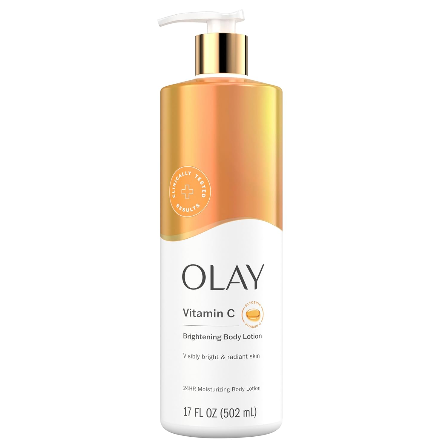 Body Lotion for Women, Brightening with Vitamin C Serum, Visibly Bright & Radiant Skin, 24Hr Moisture & Hydration, Fast Absorbing Formula, Vitamin B3 Complex, for All Skin Types, 17 Fl Oz