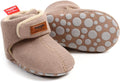 Baby Booties Cozy Fleece Slippers Soft Baby Shoes with Gripper Soles, Winter Infant Newborn Crib Sock Shoes Warm Footwear First Walkers