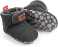 Baby Booties Cozy Fleece Slippers Soft Baby Shoes with Gripper Soles, Winter Infant Newborn Crib Sock Shoes Warm Footwear First Walkers