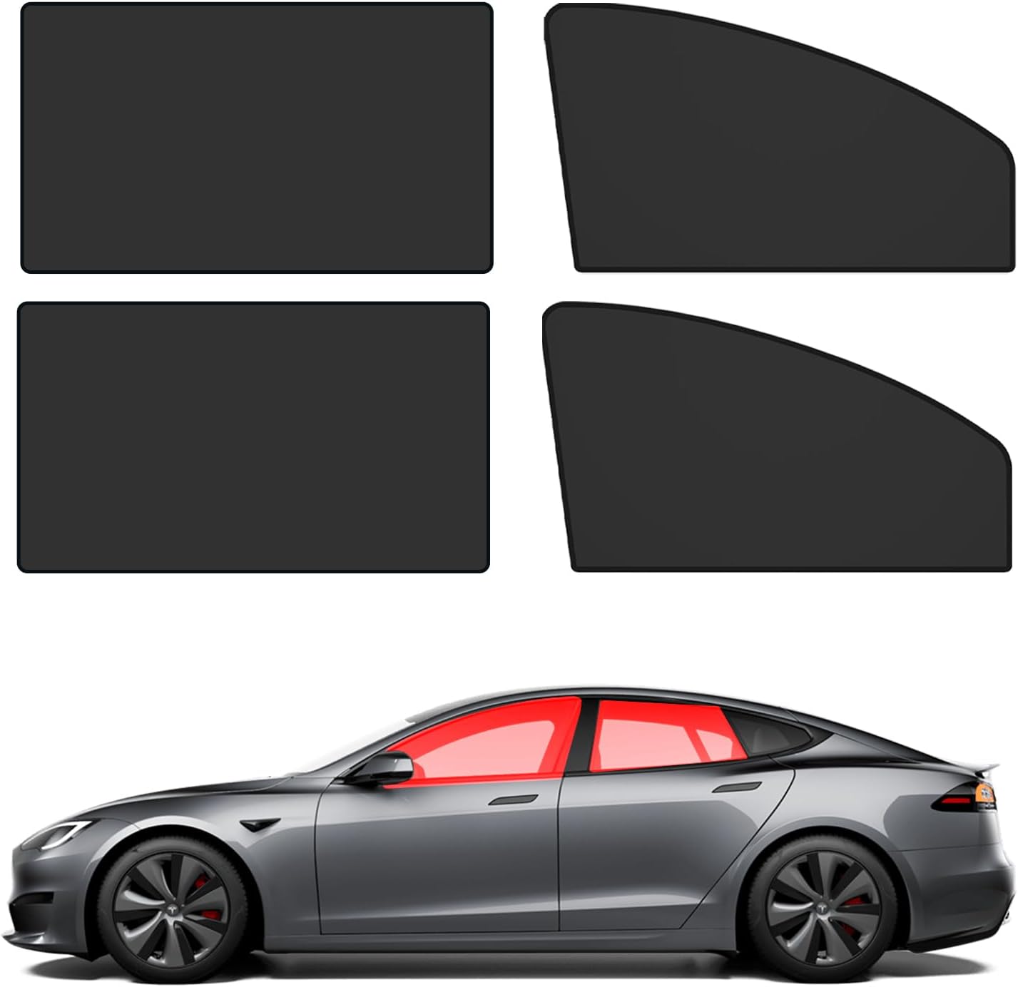 Driver Side Window Sun Shade 2PCS Car Magnetic Window Shades for Baby and Privacy, Car Windows Curtains Covers Front Side Glass 99% UV Protection Magnetic Blackout Windows Cover Tint