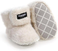 Baby Booties Cozy Fleece Slippers Soft Baby Shoes with Gripper Soles, Winter Infant Newborn Crib Sock Shoes Warm Footwear First Walkers