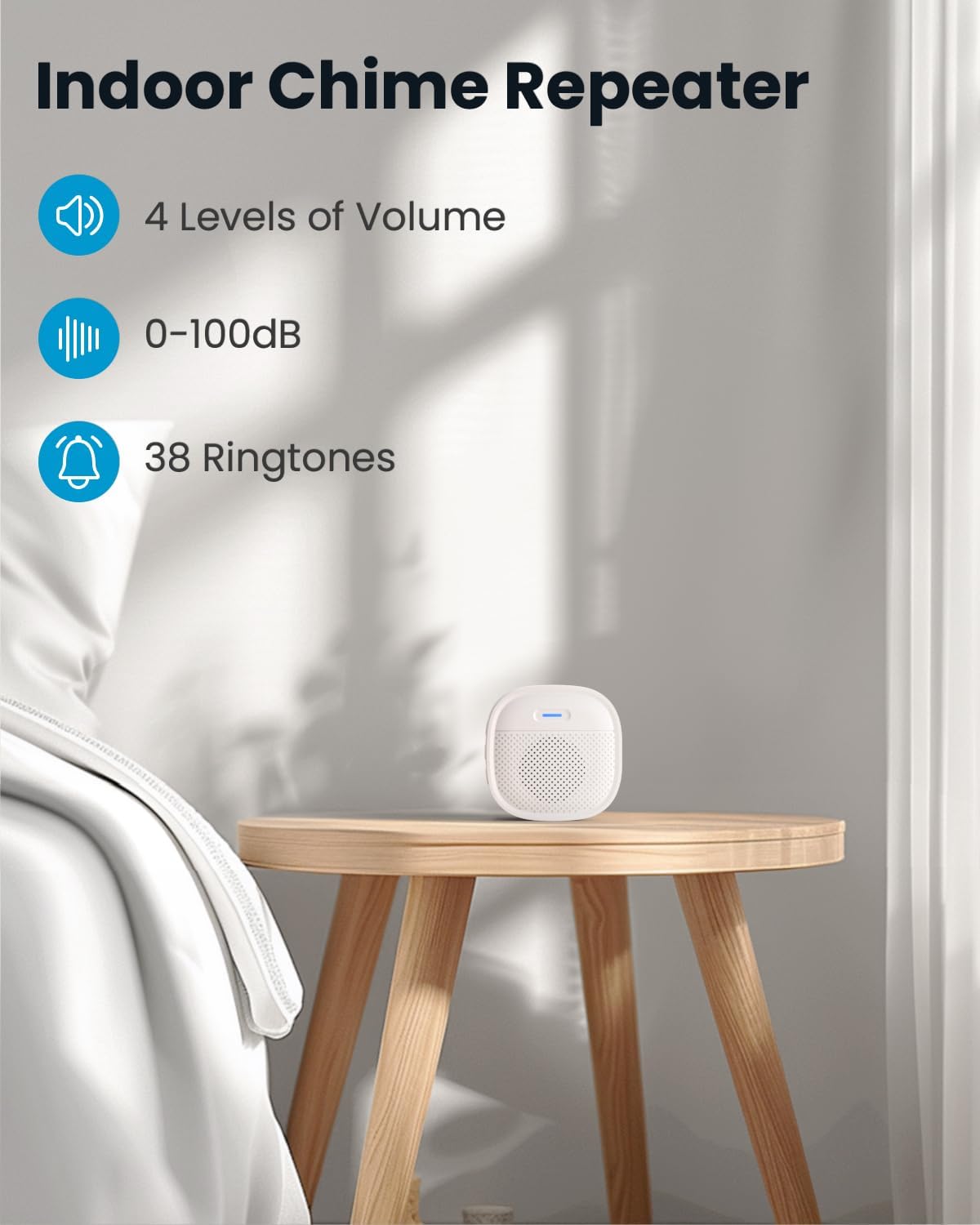 Doorbell Camera Wireless No Subscription - Wireless Video Doorbell with Chime, Doorbell with Camera 1080P, Voice Changer, 2-Way Audio, PIR Motion Detection, Only 2.4Ghz Wifi, Works with Alexa