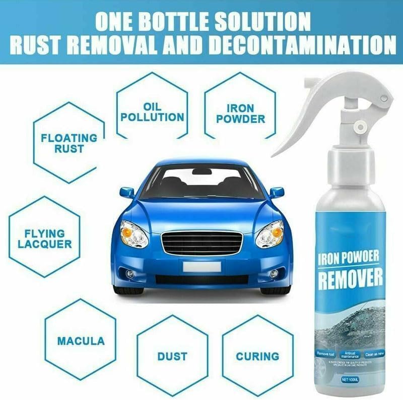 Car Rust Removal,Car Rust Removal, Multi-Purpose Car Rust Remover Metal Surface Chrome Paint Car Cleaning,Rust Remover Car Cleaning Supplies (2PCS)