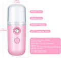 2 Pieces Nano Facial Mister 30 Ml Mini Face Humidifier Portable Facial Sprayer USB Rechargeable Handy Skin Care Machine for Face Hydrating, Daily Makeup (Dark Pink and White)
