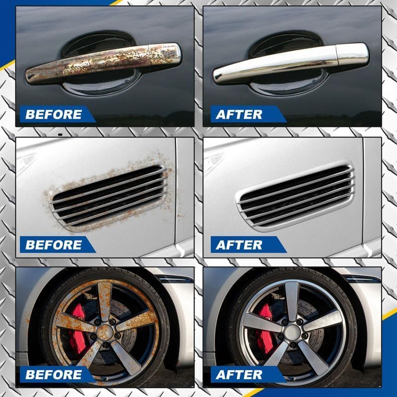 Car Rust Removal,Car Rust Removal, Multi-Purpose Car Rust Remover Metal Surface Chrome Paint Car Cleaning,Rust Remover Car Cleaning Supplies (2PCS)