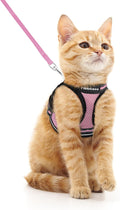 Cat Harness and Leash Set for Walking Escape Proof, Adjustable Soft Kittens Vest with Reflective Strip for Cats, Comfortable Outdoor Vest, Blue, S