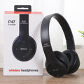 P47 Headset Multifunction Foldable Sports Headphone with Hifi Stereo Sound, Technology, and Ergonomic Design for Home Office Travel (Black)