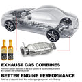 2PCS Catalytic Converter Cleaner Auto Parts Engine,  Exhaust System Pipe Carbon Removal Cleaner Treatment Additive Oil, Fuel System Treatment Oil Additive for Gas and Diesel Car