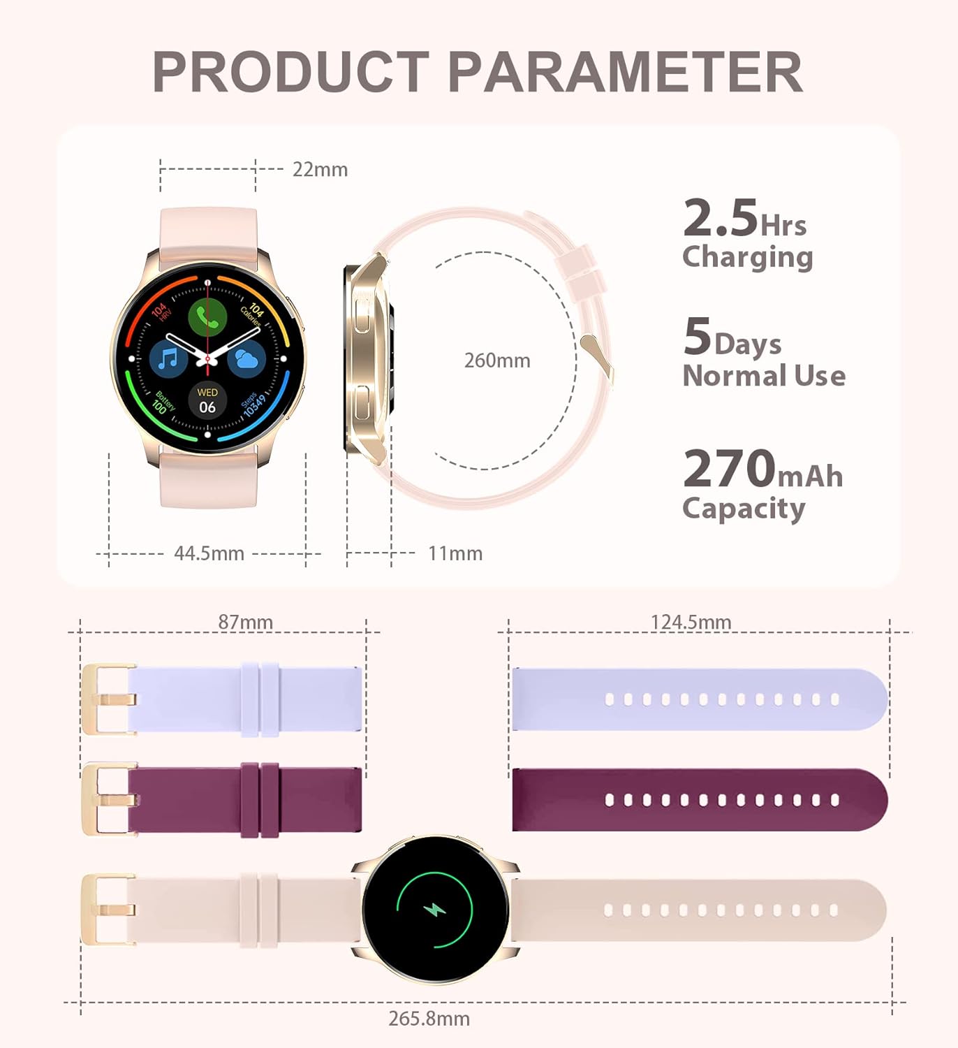 Smart Watch for Women, Bluetooth Call Fitness Tracker for Android and Ios Phones Waterproof Smartwatch with 1.32" HD Full Touch Screen AI Voice Control Heart Rate Sleep Monitor Pedometer