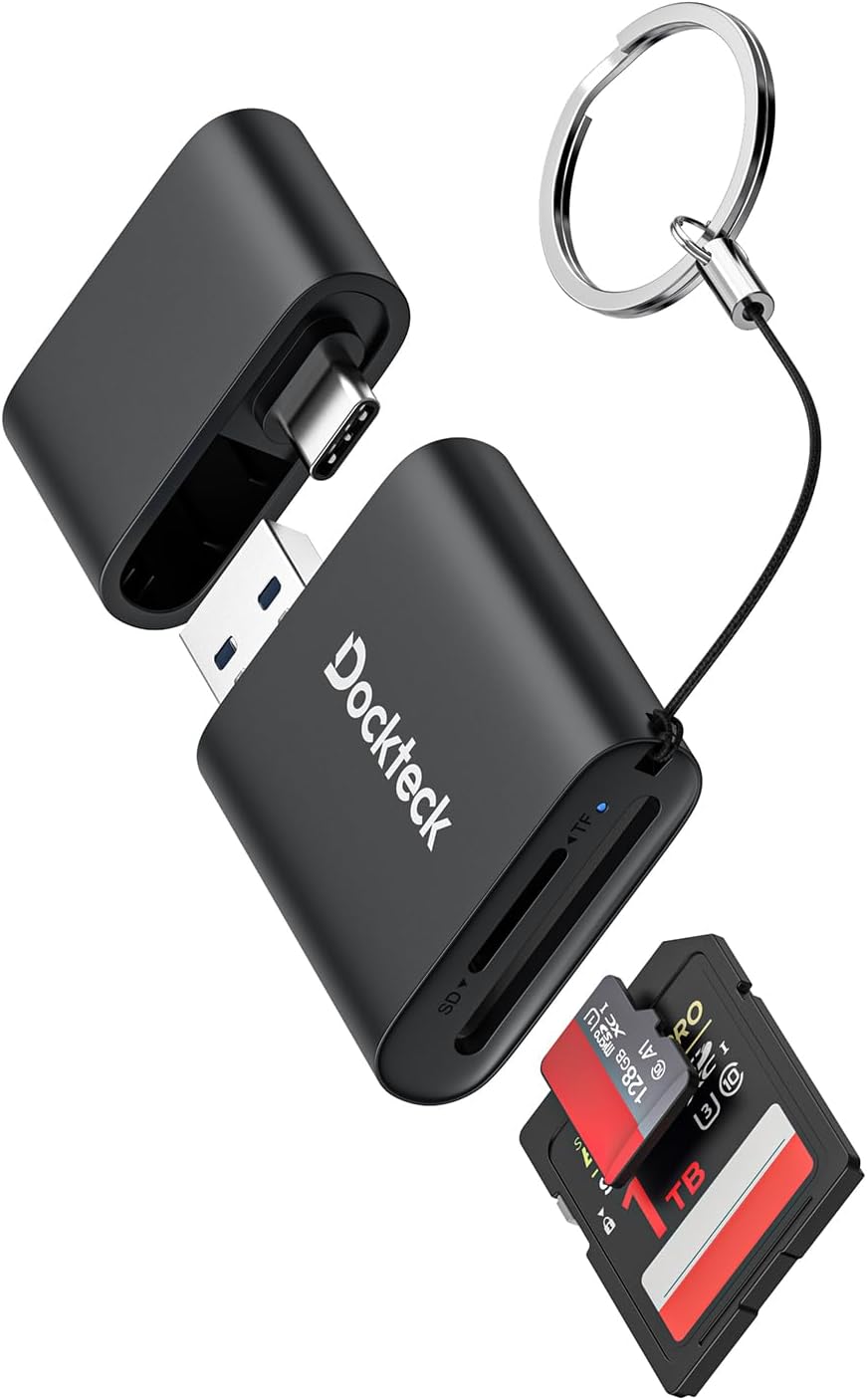 SD Card Reader, 5G Super Speed USB3.0 SD/TF Card Reader, 3-Slot USB A/C to Sd/Micro SD/USB a Memory Card Reader for UHS-I Sd/Micro SD/SDHC/SDXC/MMC, Support OTG for Plug&Play