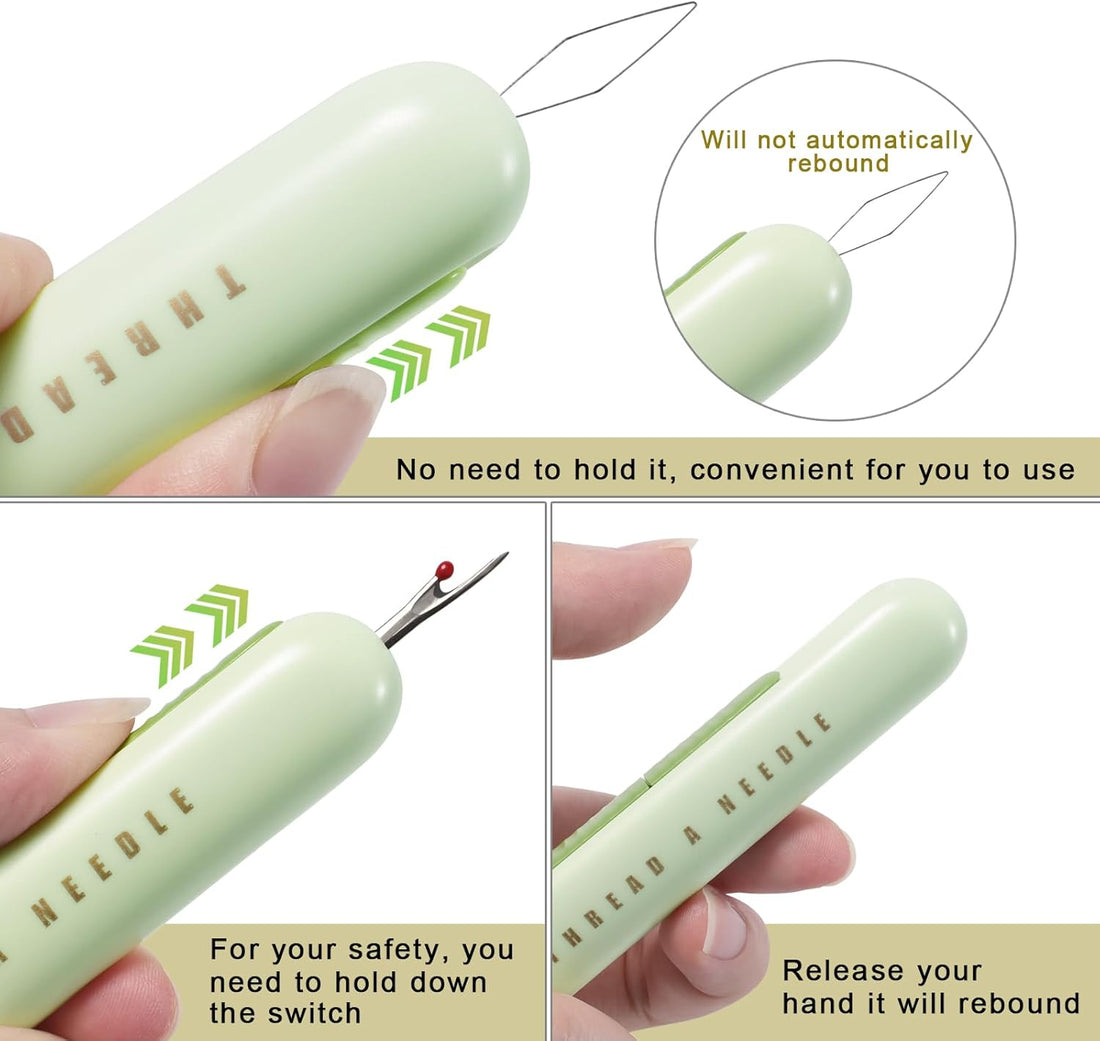 2 in 1 Needle Threaders and Seam Ripper 3Pack Automatic Needle Threader for Hand Sewing Stitch Remover Tool for Cross Stitch Craft Knitting Sewing Supplies
