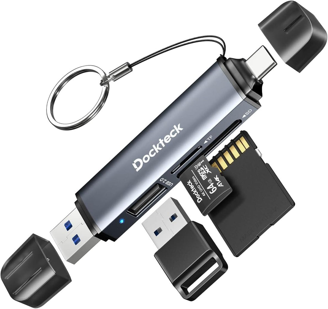 SD Card Reader, 5G Super Speed USB3.0 SD/TF Card Reader, 3-Slot USB A/C to Sd/Micro SD/USB a Memory Card Reader for UHS-I Sd/Micro SD/SDHC/SDXC/MMC, Support OTG for Plug&Play