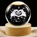 3D Galaxy Crystal Ball Lamp with Dimmable LED and Wooden Base, Night Light for Kids Teens Adults, Home Desk Office Bedroom Decor, Birthday Gift (2.4”/ 6Cm)