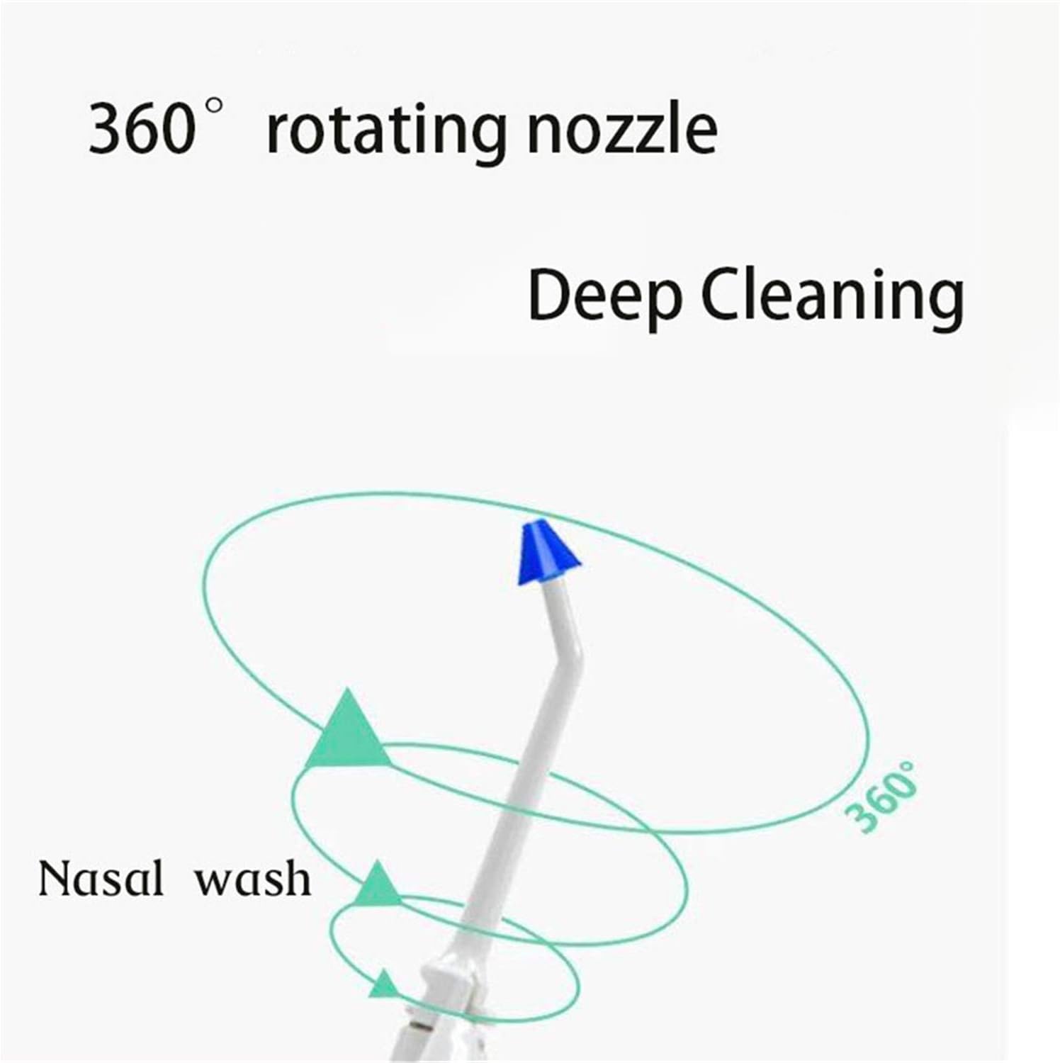 Portable Oral Irrigator Water Flosser Dental Water Toothbrush Toothpick Nasal Irrigator Implement Teeth Cleaner Oral Hygiene Flossers for Home Travel with 5Pcs Nozzles (Nozzle and Tongue Scraper)