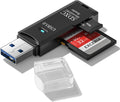 USB3.0 Micro SD Card Reader, 5Gbps 2-In-1 SD Card Reader to USB Adapter,  Memory Card Reader for SDXC, SDHC, MMC, RS-MMC, Micro SDXC, Micro SD, Micro SDHC and UHS-I Cards (1Pack Black)