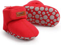 Baby Booties Cozy Fleece Slippers Soft Baby Shoes with Gripper Soles, Winter Infant Newborn Crib Sock Shoes Warm Footwear First Walkers