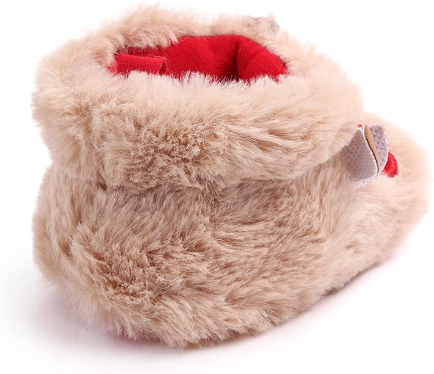 Winter Warm Christmas Tree Santa Clause Cozy Fleece Newborn Baby Booties Soft Sole Prewalker Crib Shoes for Infant Girls Boys