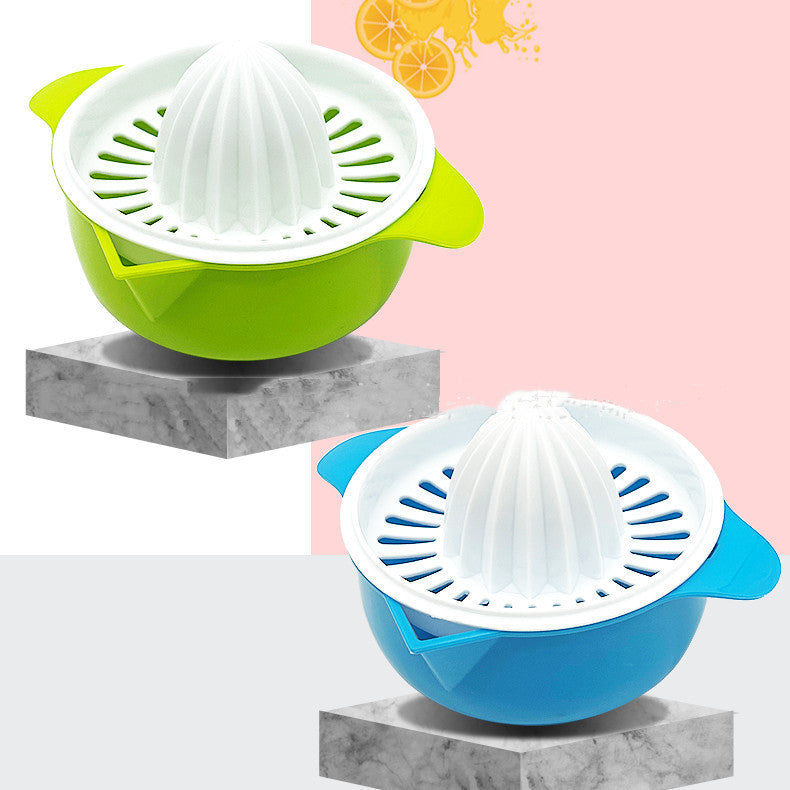 Manual Lemon Juice Press – Compact Hand Juicer for Citrus Fruits | Modern Plastic Squeezer in Orange, Green, Blue