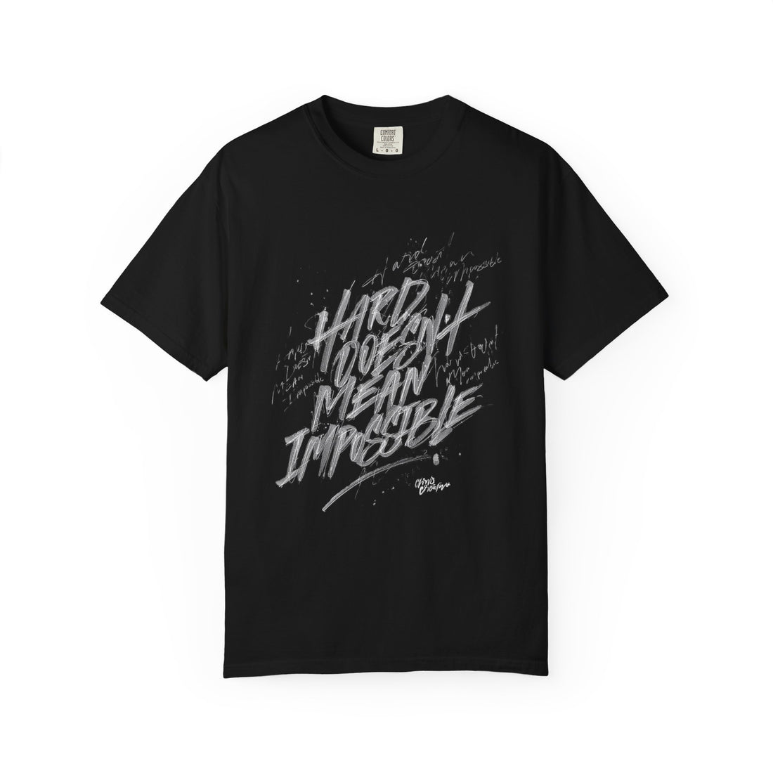 Motivational Statement T-Shirt: "Hard Does Not Mean Impossible", Casual Apparel for Inspiration, Gifts for Friends, Motivational Wear, [...]