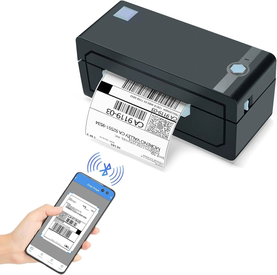 Thermal Printer, 4''X6'' Bluetooth Label Printer for Shipping Packages, Compatible with Windows Smartphone