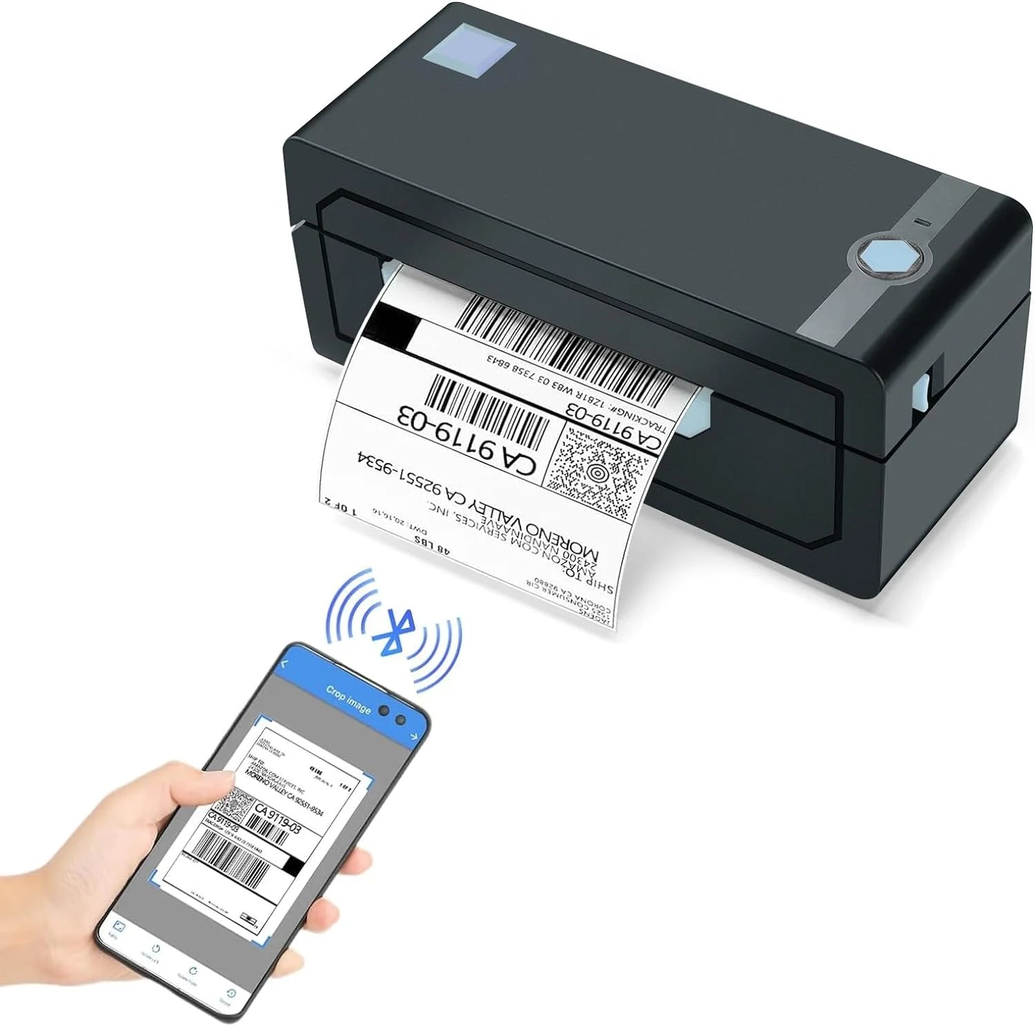 Thermal Printer, 4''X6'' Bluetooth Label Printer for Shipping Packages, Compatible with Windows Smartphone