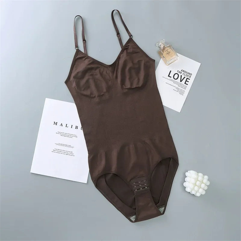 Qtree Full Body Shaper Shapewear Sculpting Sleeveless Tummy Control Bodysuit for Women Slim Waist Trainer with Hooks plus Size
