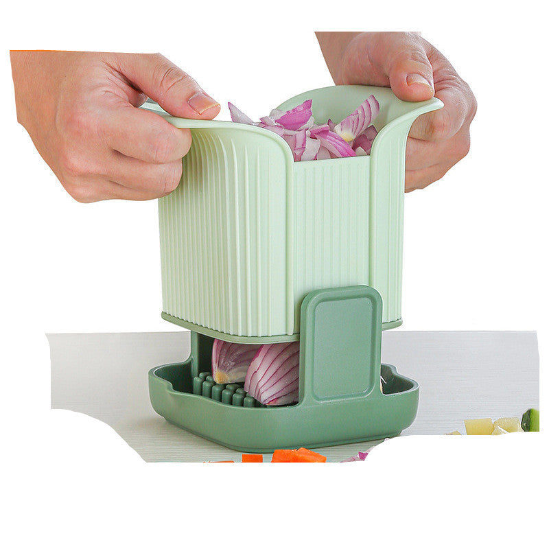 Multifunctional Vegetable Chopper – Hand-Press Onion Dicer & French Fry Cutter with Stainless Steel Blades