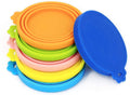 Pet Food Can Cover Silicone Can Lids for Dog and Cat Food(Universal Size,One Fit 3 Standard Size Food Cans),Blue and Green
