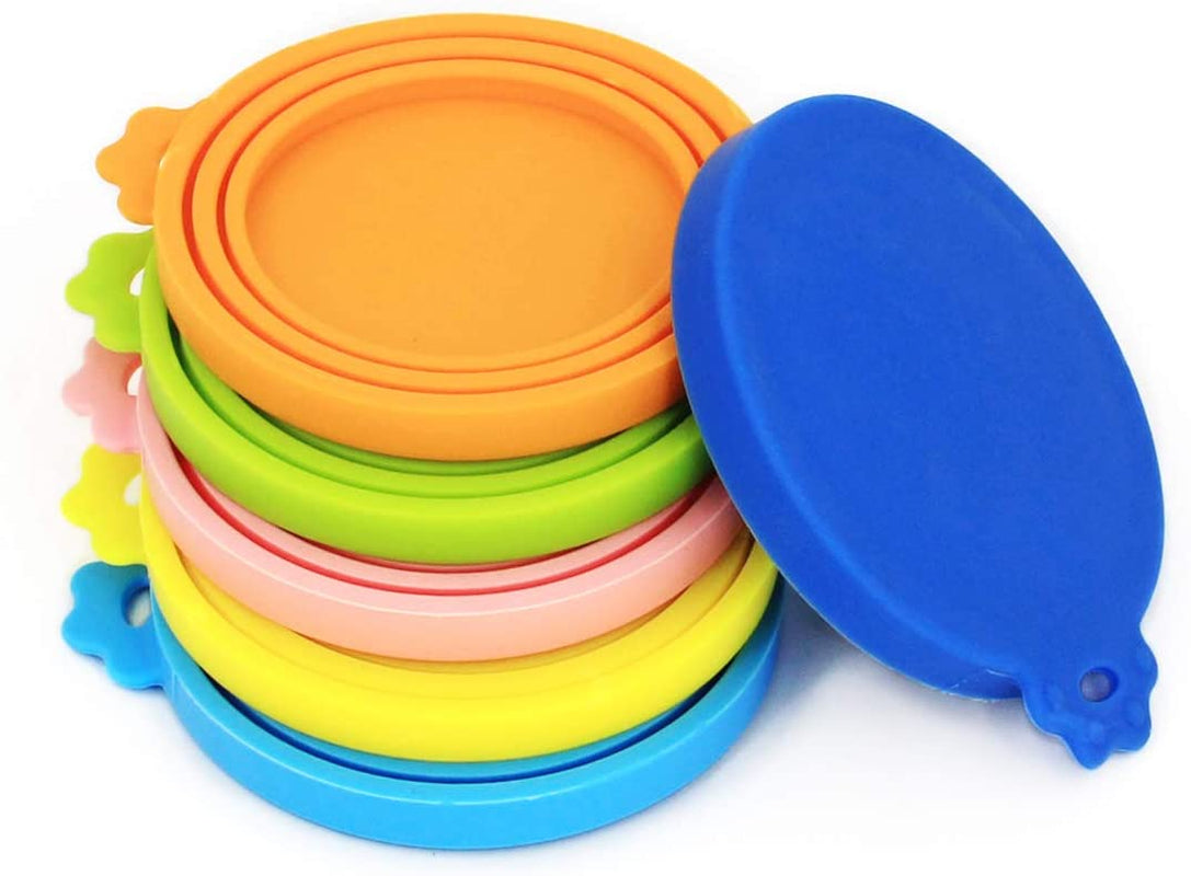 Pet Food Can Cover Silicone Can Lids for Dog and Cat Food(Universal Size,One Fit 3 Standard Size Food Cans),Blue and Green