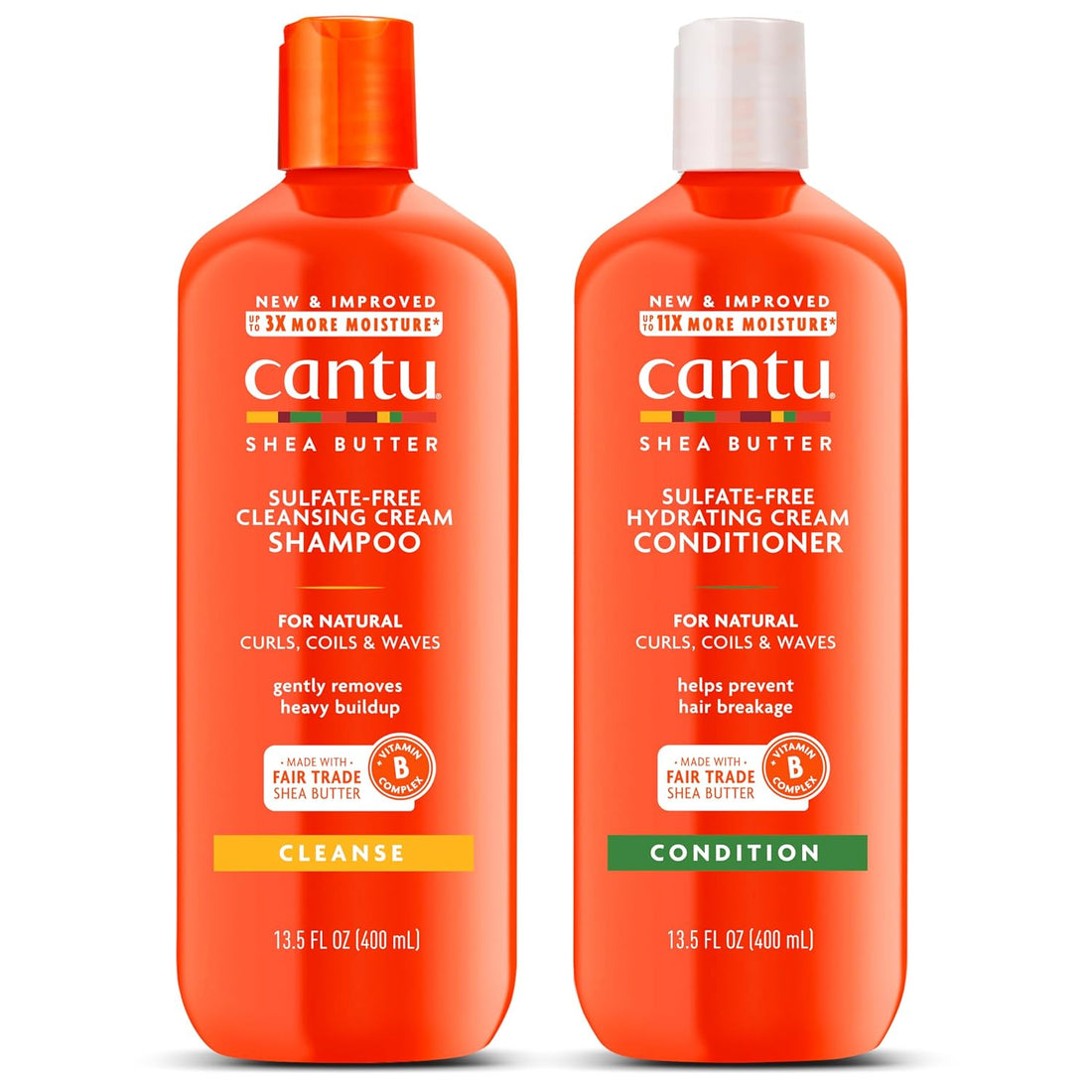 Shampoo & Conditioner with Shea Butter for Natural Hair, 13.5 Fl Oz (Pack of 2)