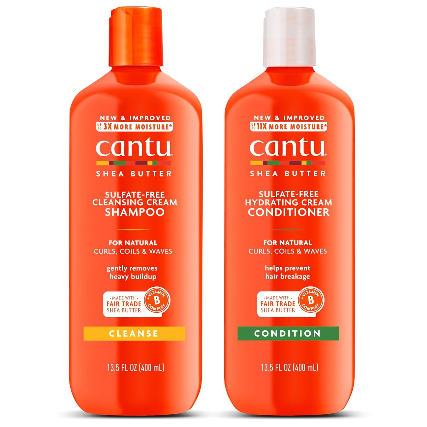 Shampoo & Conditioner with Shea Butter for Natural Hair, 13.5 Fl Oz (Pack of 2)