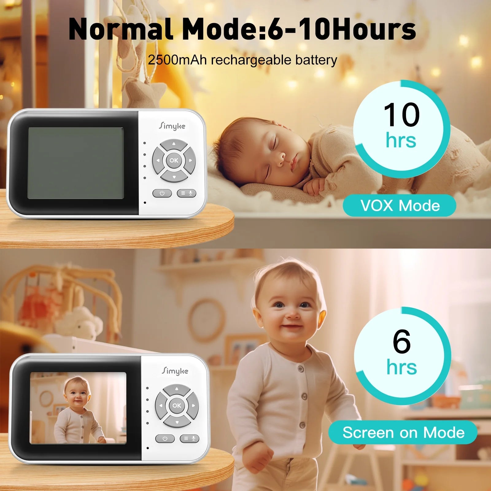 Upgrade Video Baby Monitor with 2 Cameras and Audio 2.8" LCD Screen, Night Vision, APP, 2 Way Talk, 1200Ft Long Range, Feeding Clock, Temperature Detection, Portable Wireless Baby Cam Home Use