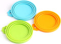Pet Food Can Cover Silicone Can Lids for Dog and Cat Food(Universal Size,One Fit 3 Standard Size Food Cans),Blue and Green