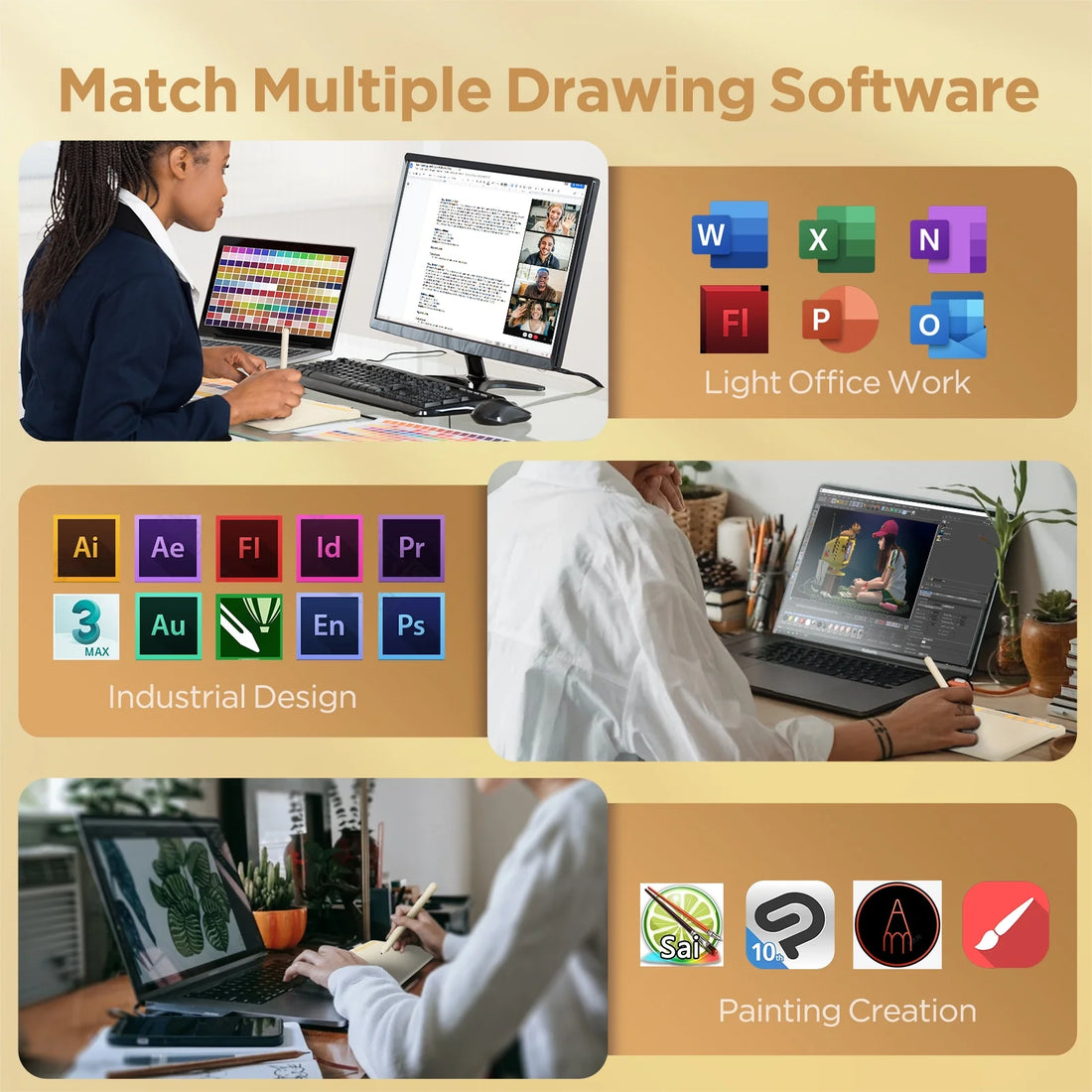 S640 Graphics Drawing Tablet 6.3"X 4" Pen Tablet for Linux, Mac, Windows PC and Android OSU