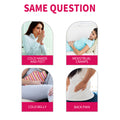 Illustrations of women experiencing cold hands and feet, menstrual cramps, cold belly, and back pain with text 'Same Question' at the top.
