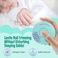 Electric Baby Nail Trimmer, File, Clipper, Manicure, Lightweight, Quiet, Newborn, Infant, Toddler, Adults, Fingernails and Toes, Polish, Safe, Easy to Use, All Ages, 6 Grinding Pads