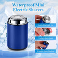 Unisex Mini Portable Electric Shaver, USB C Rechargeable Waterproof Electric Razor Trimmer for Face, Leg, Armpit, Chest and Body Hair (Blue)