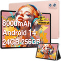 Tablet 11 Inch Android 14 Tablets, 24GB RAM 256GB ROM 1TB Expand, Octa-Core 8000Mah Battery Tablet PC with 13MP Camera, IPS HD Touchscreen, 5G Wifi, Widevine L1, Bluetooth 5.0, GPS - Black