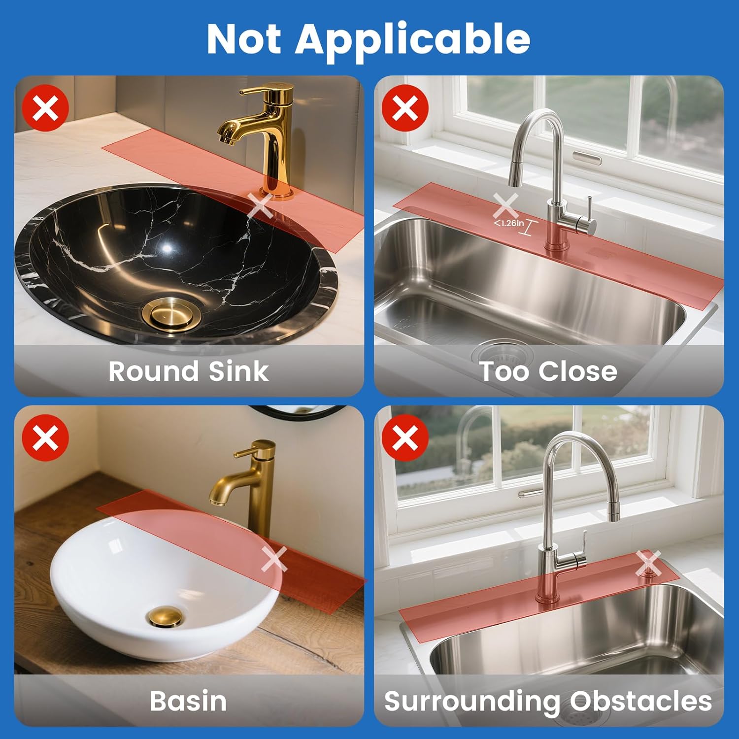 Silicone Sink Pad for Kitchen Sink, Keeping the Sink Surface Dry and Free of Residual Water Droplets