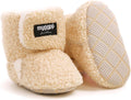 Baby Booties Cozy Fleece Slippers Soft Baby Shoes with Gripper Soles, Winter Infant Newborn Crib Sock Shoes Warm Footwear First Walkers