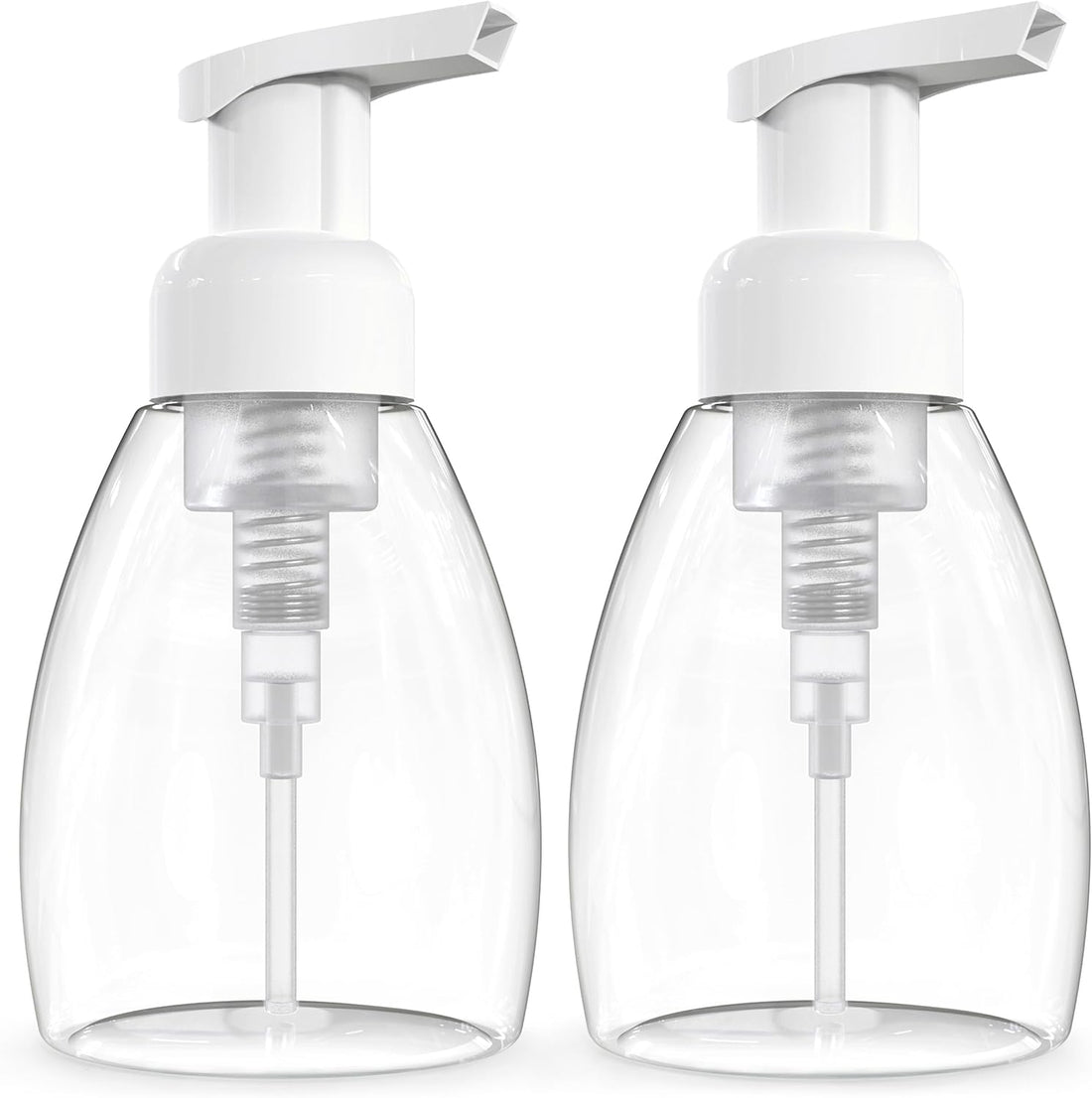 Foaming Soap Dispenser Pump Bottles, BPA Free Empty Refillable Plastic Container for Liquid Soap - Kitchen, Bathroom, Commercial - 8Oz (250Ml) Pack of 2 Clear
