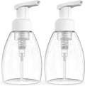 Foaming Soap Dispenser Pump Bottles, BPA Free Empty Refillable Plastic Container for Liquid Soap - Kitchen, Bathroom, Commercial - 8Oz (250Ml) Pack of 2 Clear