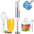 Immersion Blender Handheld, 1100W 5-In-1 Multi-Purpose Hand Blender, 12-Speed Stick Blender, 600Ml Beaker, 500Ml Chopper, Egg Whisk, Milk Frother, Black