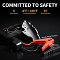 Jump Starter with Air Compressor, Fast Charg 45W X3 1500Amp Battery Jumper Starter Portable for 7.5L Gas or 5.5L Diesel Engine, 12V Jump Box with Smart Jumper Cables, 150PSI Tire Inflator, LED